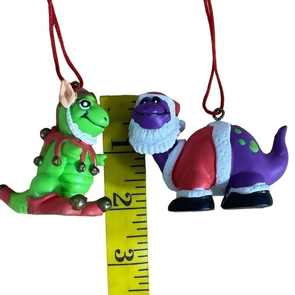 1993 House of Lloyd 2 Christmas Dinosaur Hanging Ornaments Vintage Collectibles - Picture 9 of 9